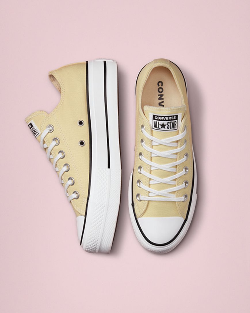 Women's Converse Chuck Taylor All Star Lift Seasonal Color Low Top Platform Shoes Lemon / Black / White | AU 6305ES
